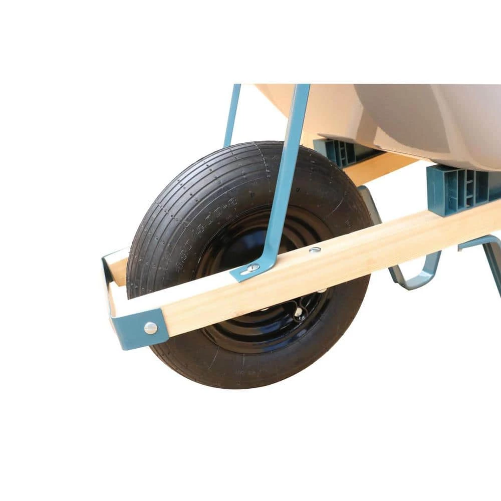 Anvil 6 cu. ft. Steel Wheelbarrow with a Pneumatic Tire and Wood Handles - Image 6