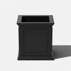 Veradek Brixton Series 20 in. Cube Black Plastic Planter
