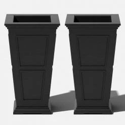 Veradek Brixton Series 28 in. T Black Plastic Planter (2-Pack)