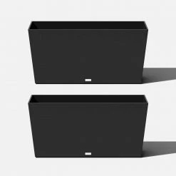 Veradek Midori 39 in. Black Trough Plastic Planter (2-Pack)
