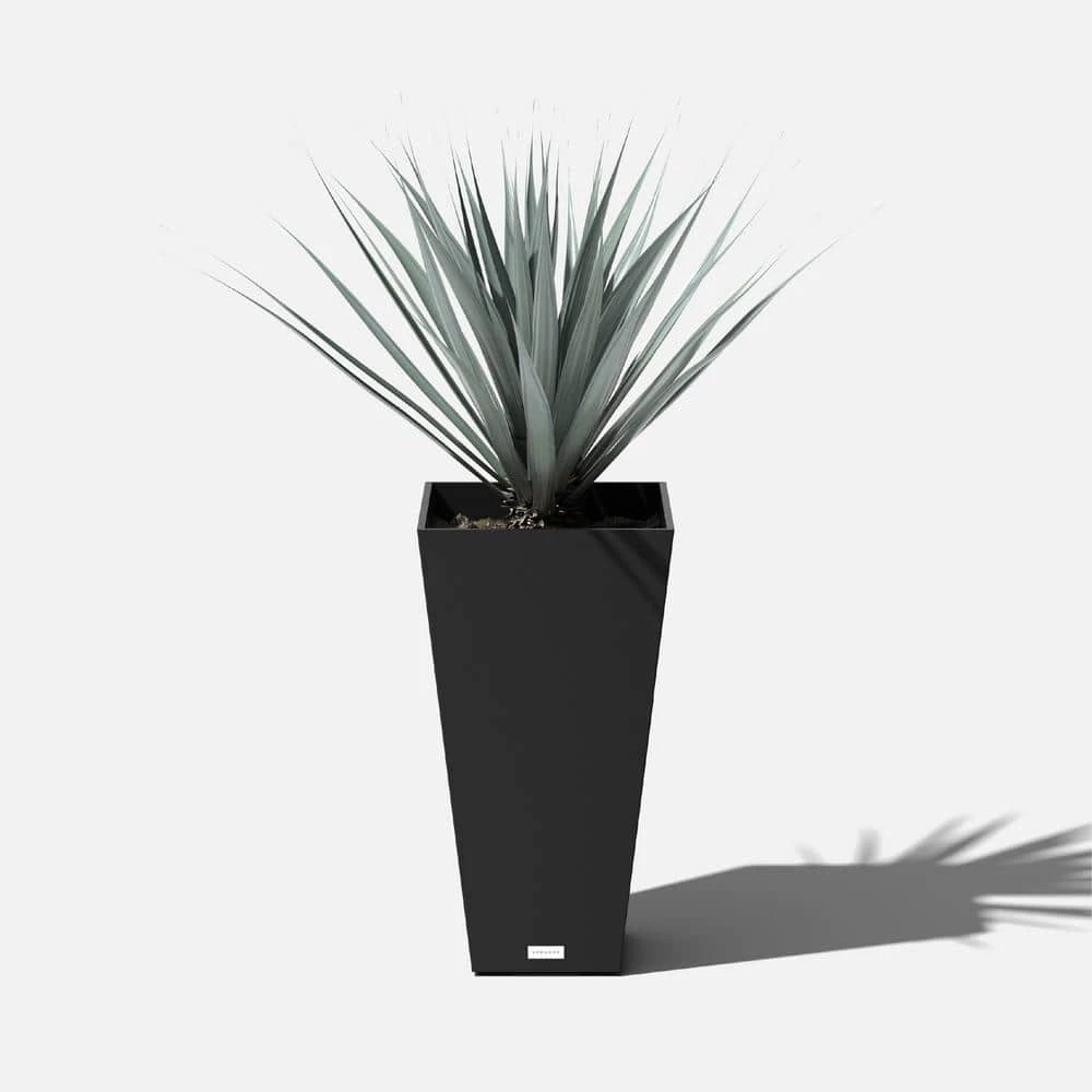 Veradek Midland 26 in. Black Plastic Tall Square Planter - Image 4