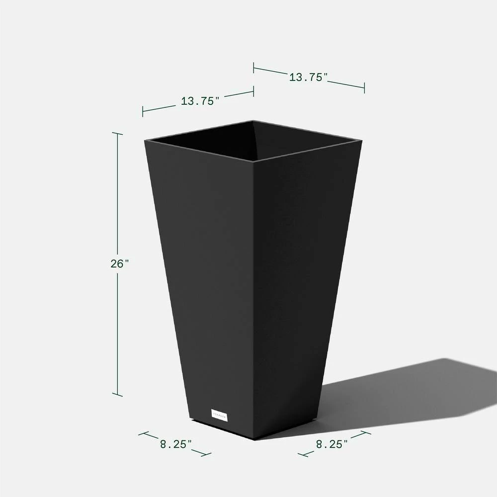 Veradek Midland 26 in. Black Plastic Tall Square Planter - Image 10