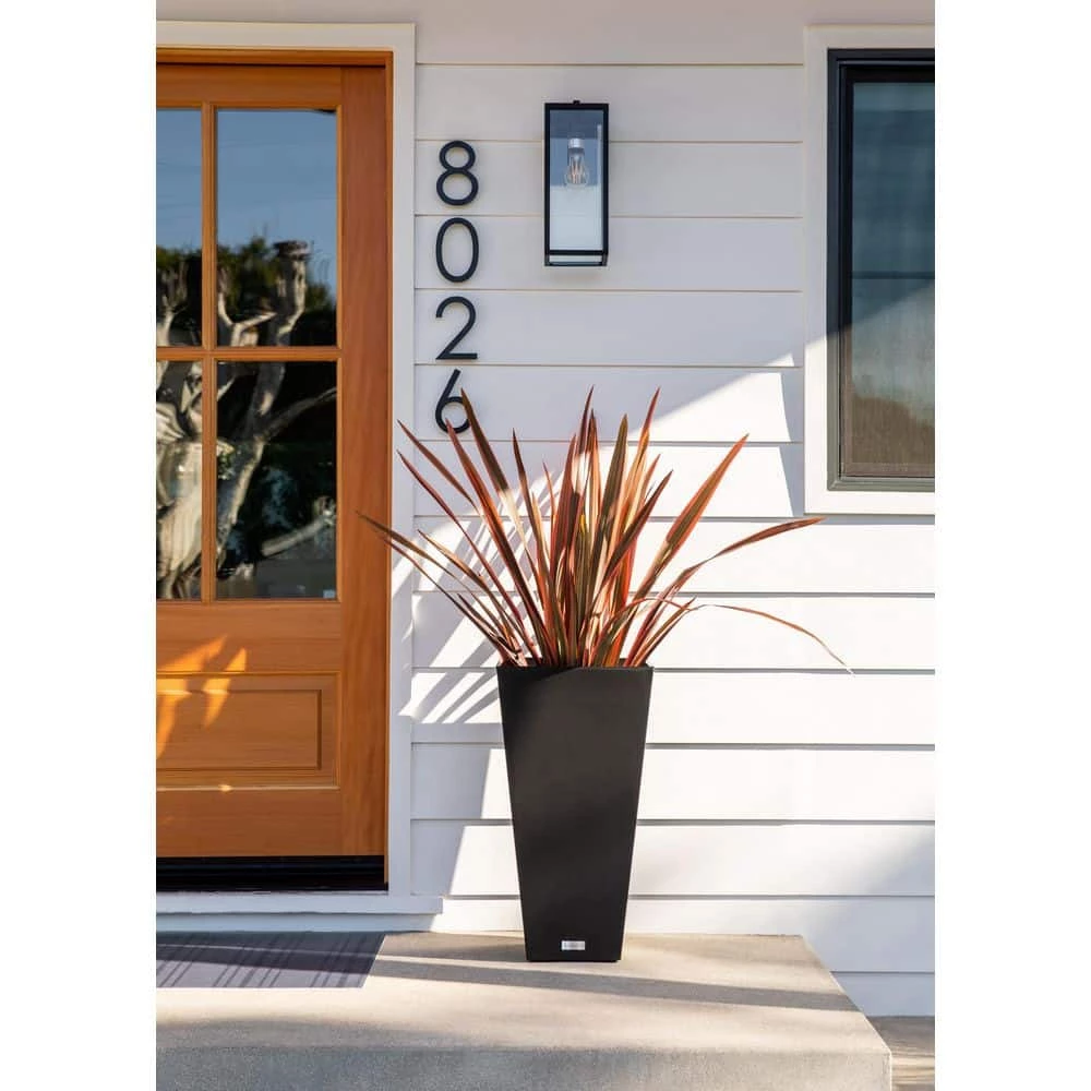 Veradek Midland 26 in. Black Plastic Tall Square Planter - Image 5