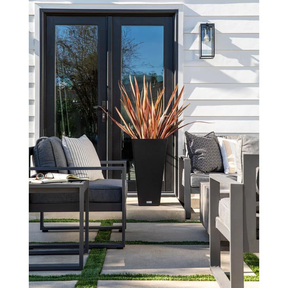 Veradek Midland 26 in. Black Plastic Tall Square Planter - Image 9