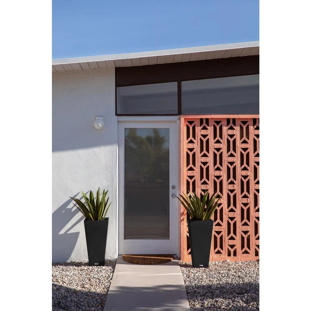 Veradek Midland 30 in. Black Plastic Tall Square Planter (2-Pack) - Image 6