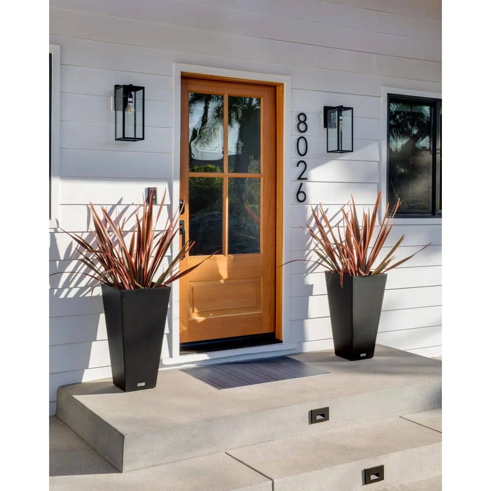 Veradek Midland 30 in. Black Plastic Tall Square Planter (2-Pack) - Image 5