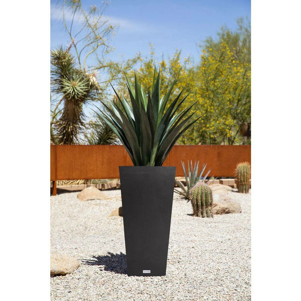 Veradek Midland 30 in. Black Plastic Tall Square Planter - Image 8