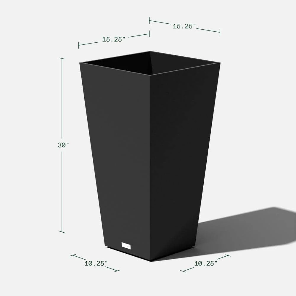 Veradek Midland 30 in. Black Plastic Tall Square Planter - Image 10