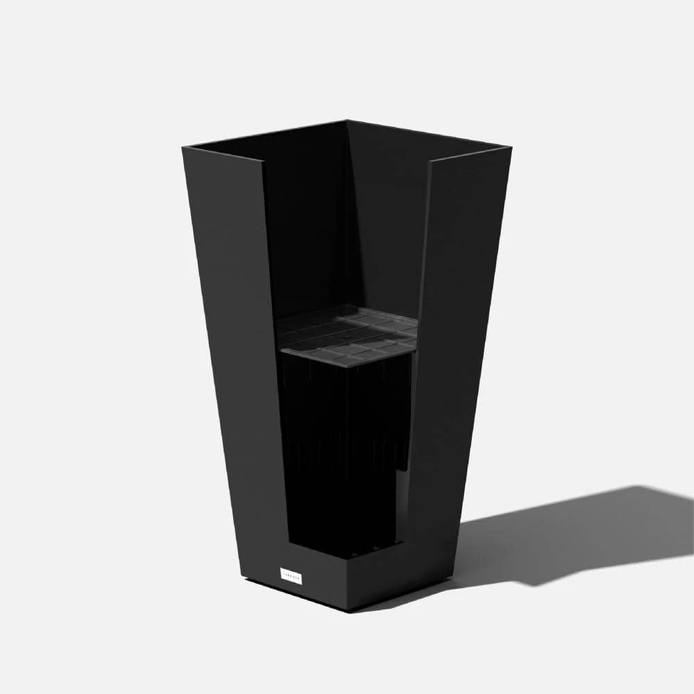 Veradek Midland 30 in. Black Plastic Tall Square Planter - Image 2