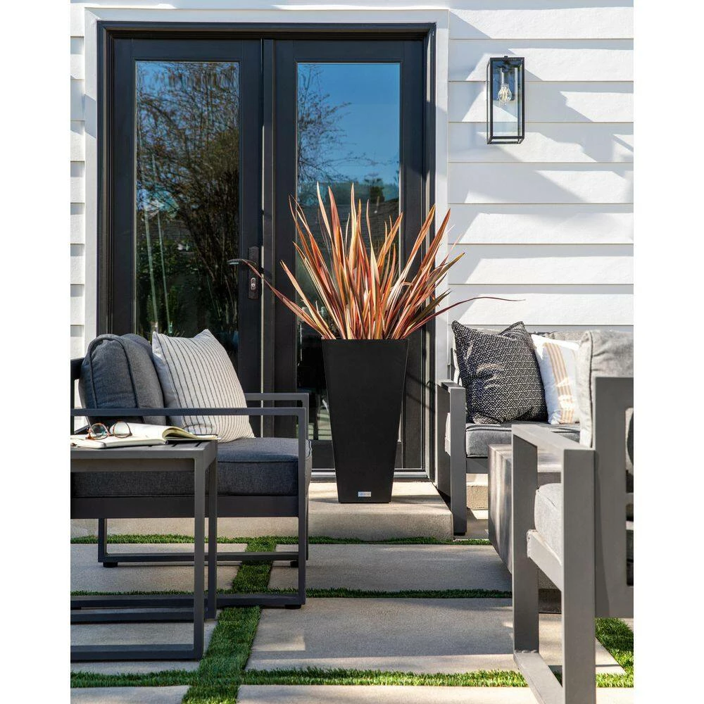 Veradek Midland 30 in. Black Plastic Tall Square Planter - Image 9