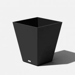 Veradek Nobleton 22 in. Square Black Plastic Planter