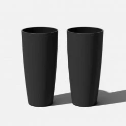 Veradek Selena 28 in. Black Plastic Pot Planter (2-Pack)