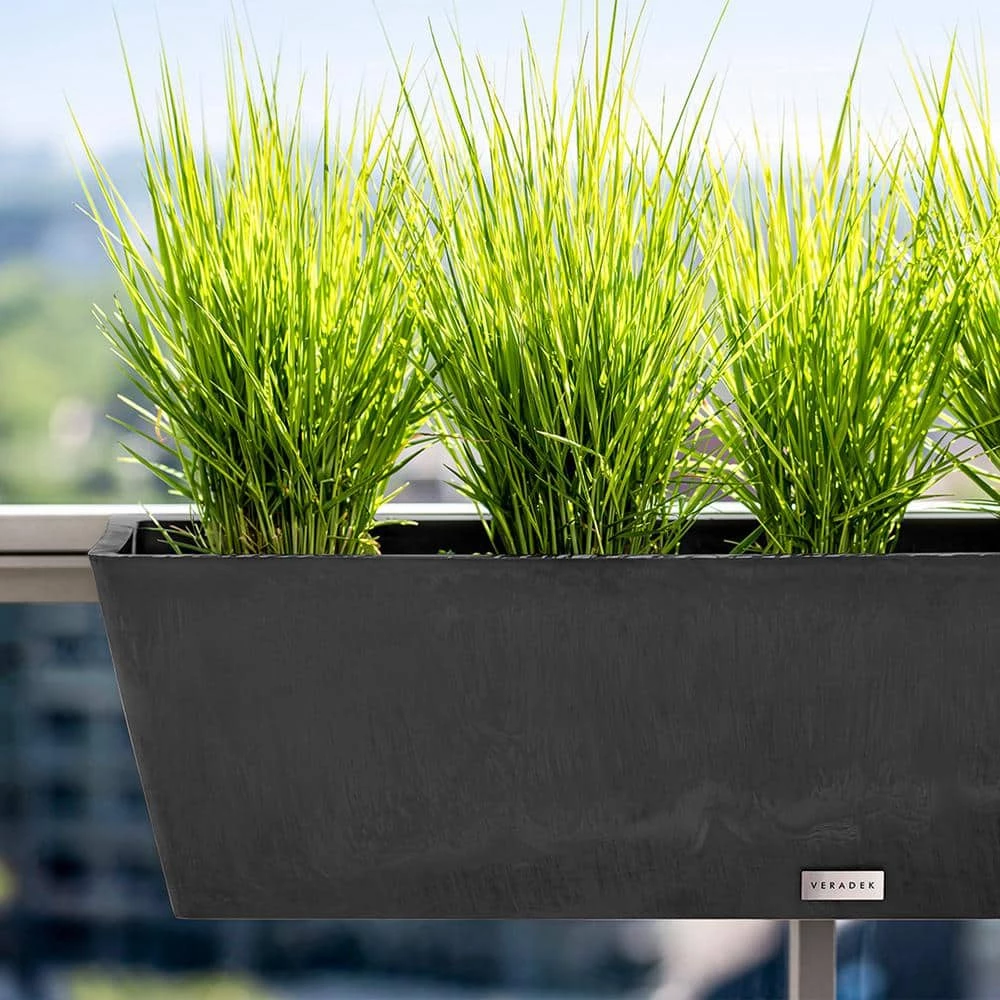 Veradek 36 in. x 10 in. Black Plastic Railing Window Box - Image 9