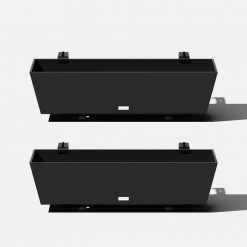 Veradek 36 in. x 10 in. Black Plastic Railing Window Box (2-Pack)