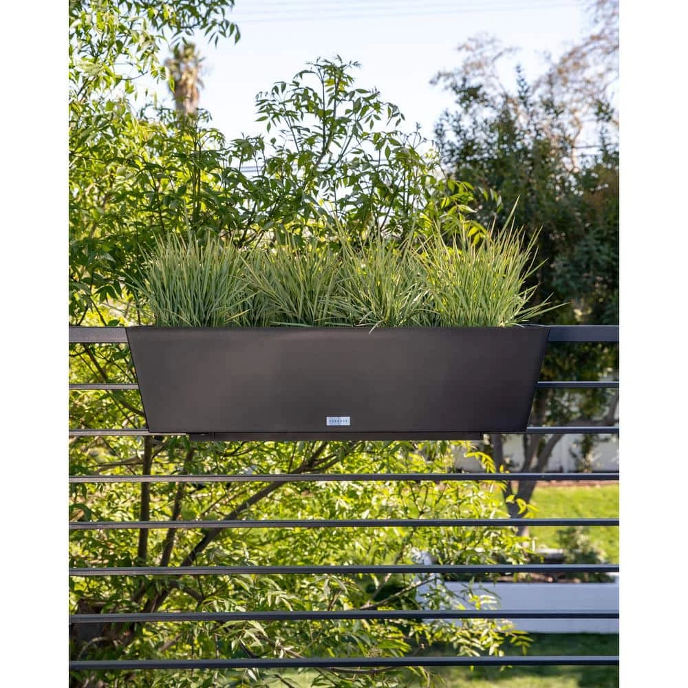 Veradek 36 in. x 10 in. Black Plastic Railing Window Box - Image 10