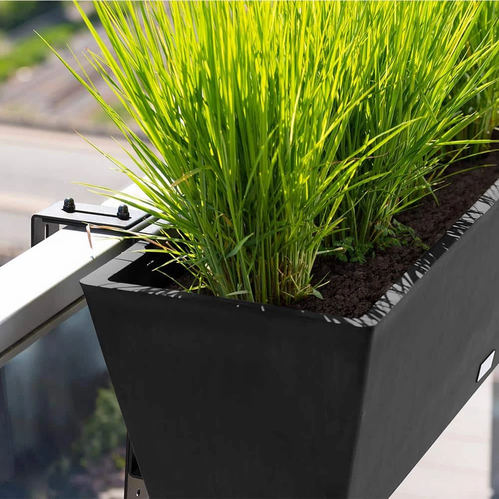 Veradek 36 in. x 10 in. Black Plastic Railing Window Box - Image 6