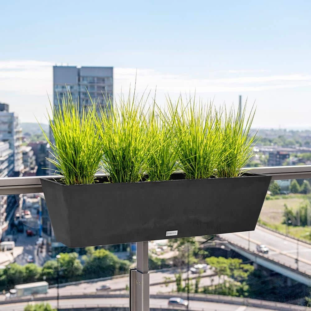 Veradek 36 in. x 10 in. Black Plastic Railing Window Box - Image 7