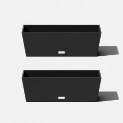Veradek 9 in. x 25 in. Black Plastic Window Box (2-Pack)