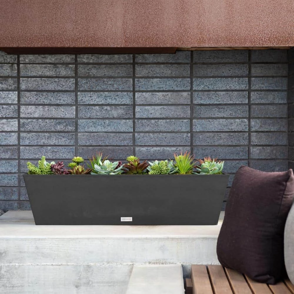 Veradek 9 in. x 36 in. Black Plastic Window Box - Image 9