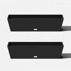 Veradek 9 in. x 36 in. Black Plastic Window Box (2-Pack)