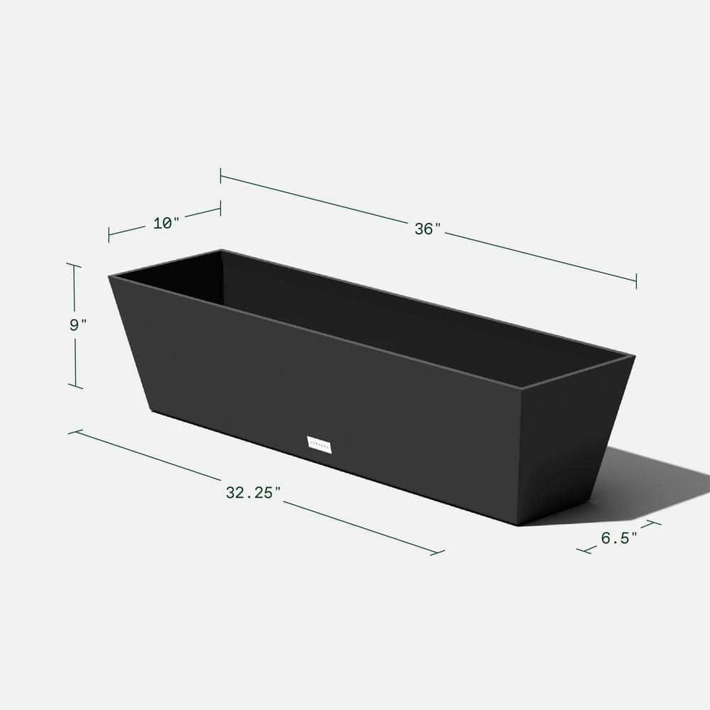 Veradek 9 in. x 36 in. Black Plastic Window Box - Image 10