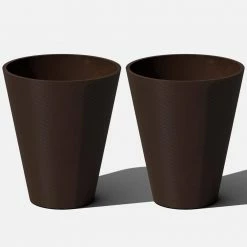 Veradek Kobo 18 in. Espresso Plastic Pot Planter (2-Pack)