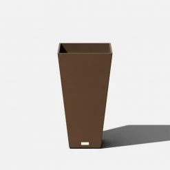 Veradek Midland 26 in. Espresso Plastic Tall Square Planter