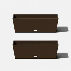 Veradek 9 in. x 25 in. Espresso Plastic Window Box (2-Pack)