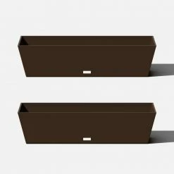 Veradek 9 in. x 36 in. Espresso Plastic Window Box (2-Pack)