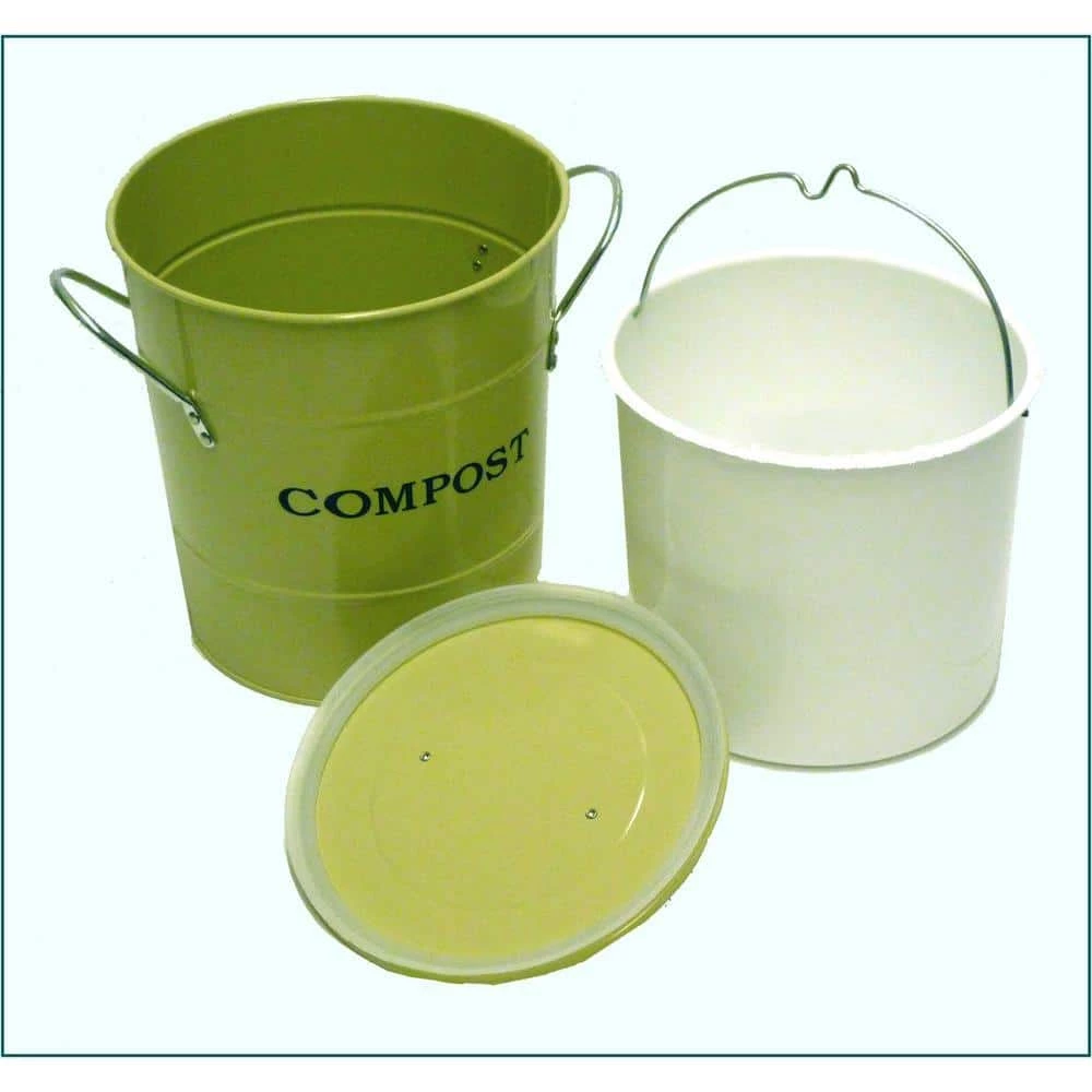 Exaco 2-in-1 Apple Green Lid with Rubber Seal Compost Bucket - Image 2