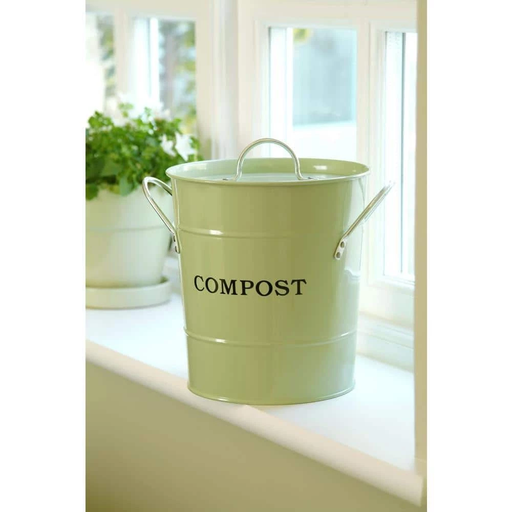 Exaco 2-in-1 Apple Green Lid with Rubber Seal Compost Bucket - Image 3