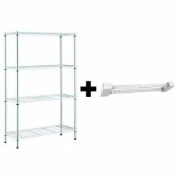 Feit Electric 2 ft. 19-W Equivalence Full Spectrum LED Indoor Linkable Plant Grow Light Daylight Fixture w/ 4-Tier HDX Shelving Unit