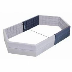 Exaco 21.5 in. L x 10 in. H Anthracite Plastic Modular Raised Bed Extension