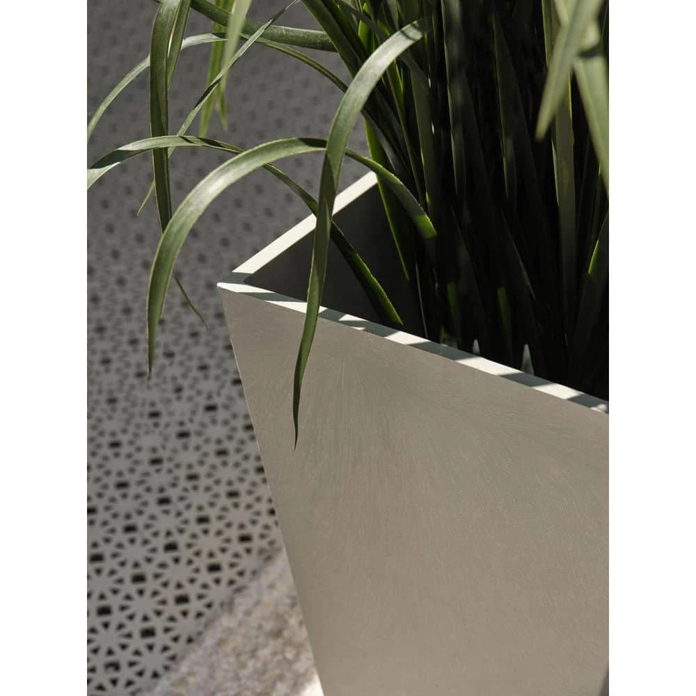 Veradek Midland 26 in. Gray Plastic Tall Square Planter - Image 6