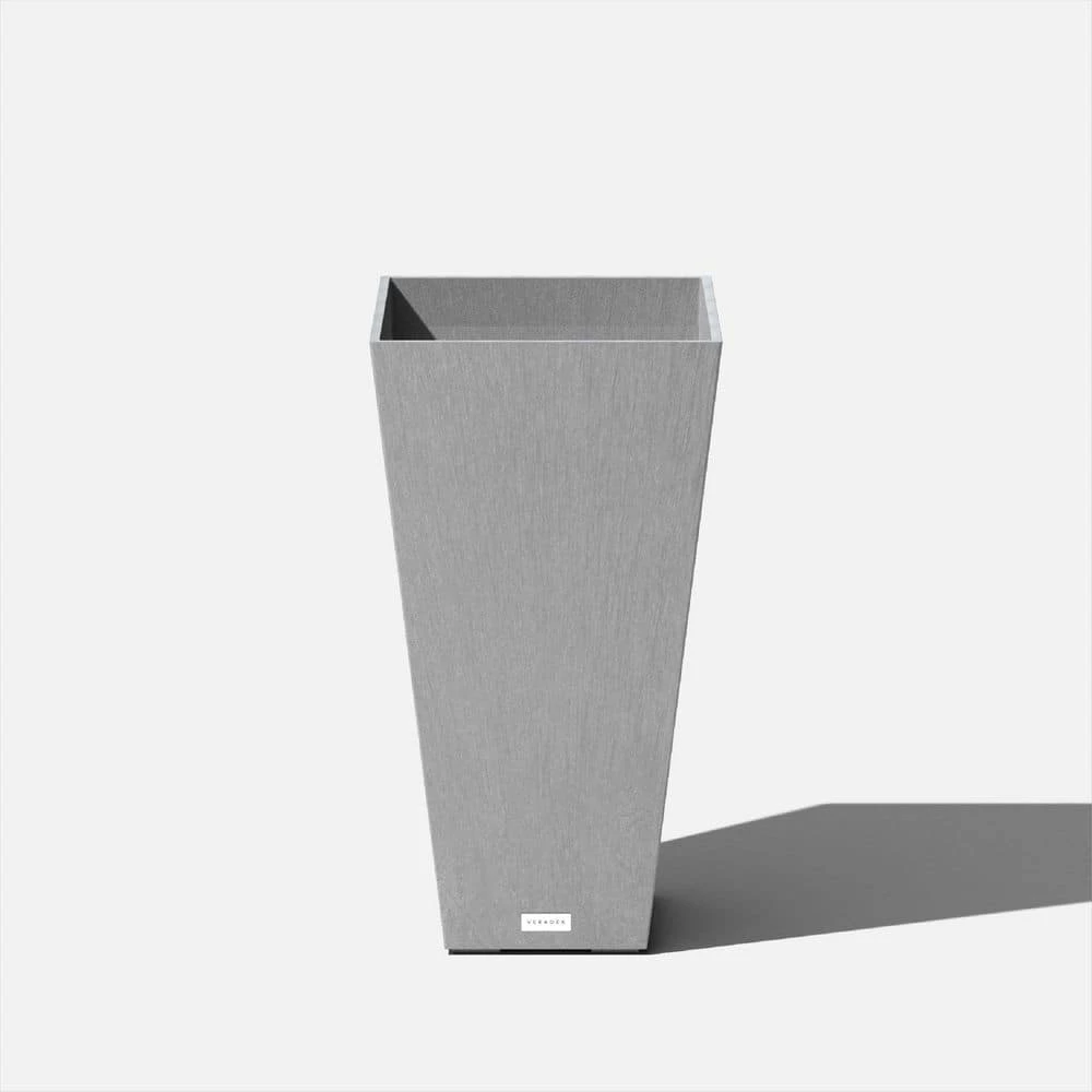 Veradek Midland 26 in. Gray Plastic Tall Square Planter