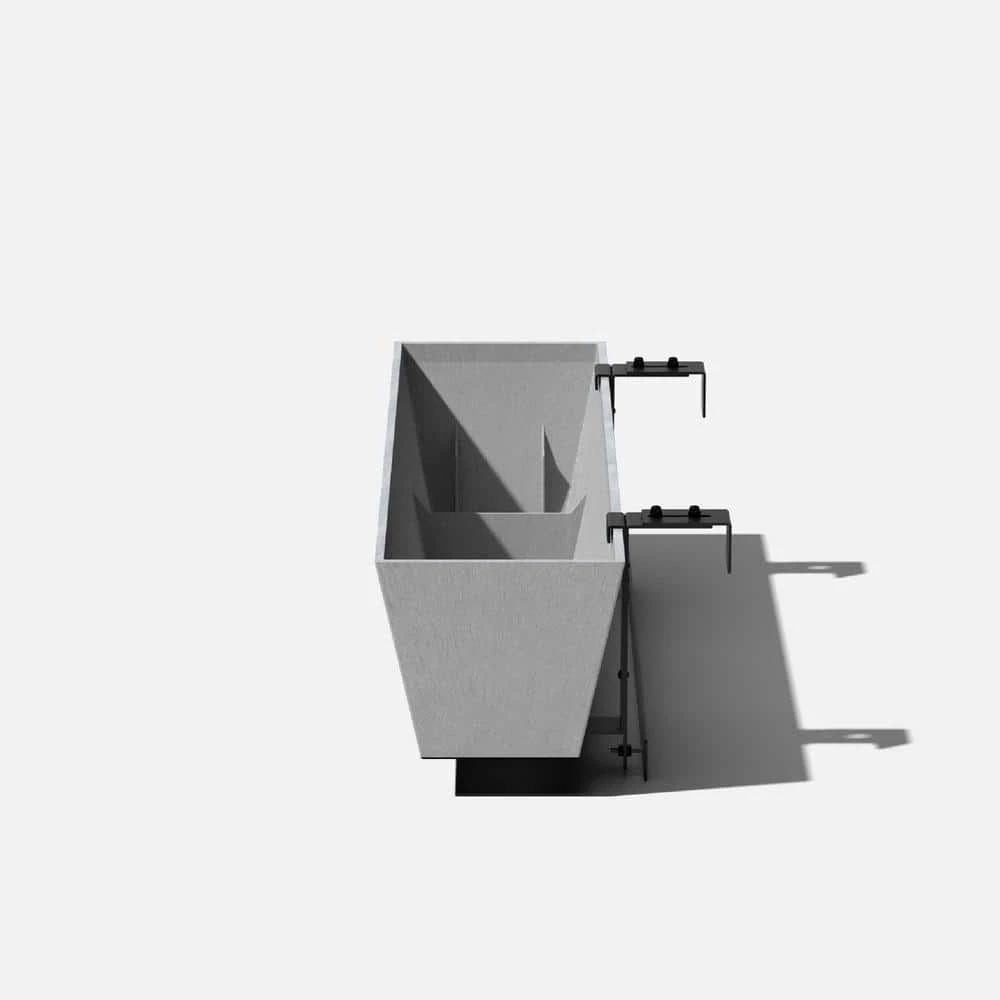 Veradek 36 in. x 10 in. Gray Plastic Railing Window Box - Image 3