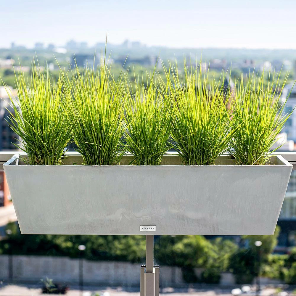 Veradek 36 in. x 10 in. Gray Plastic Railing Window Box - Image 8