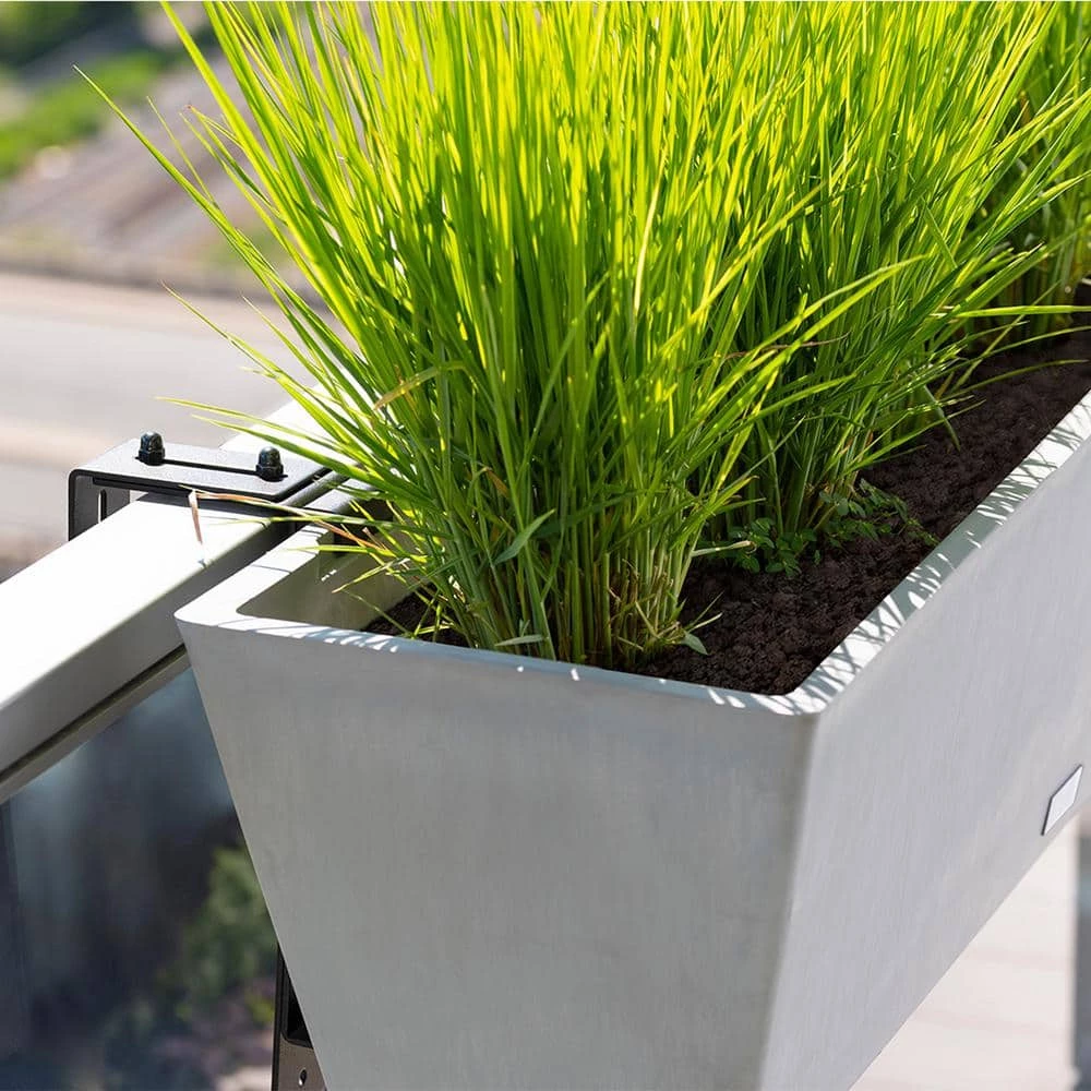 Veradek 36 in. x 10 in. Gray Plastic Railing Window Box - Image 6