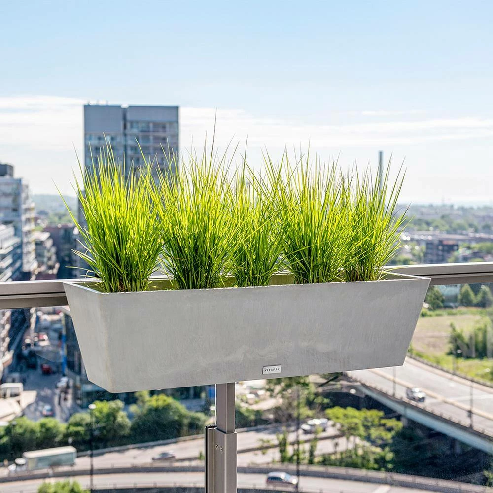 Veradek 36 in. x 10 in. Gray Plastic Railing Window Box - Image 7