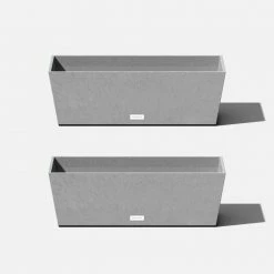 Veradek 9 in. x 25 in. Gray Plastic Window Box (2-Pack)