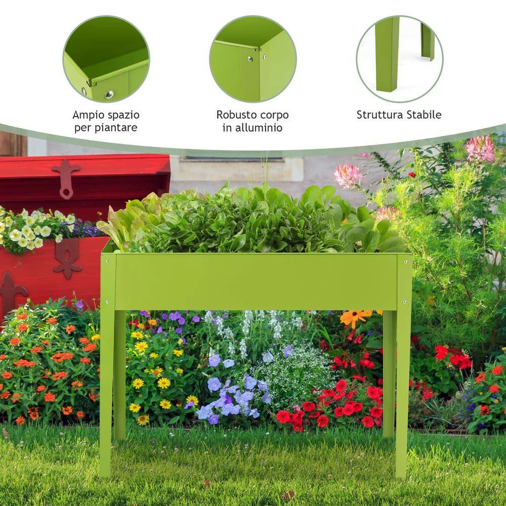 HONEY JOY 40 in. x 13 in. x 31.5 in. Outdoor Elevated Garden Plant Stand Raised Garden Bed with Legs for Indoor and Outdoor Use - Image 6