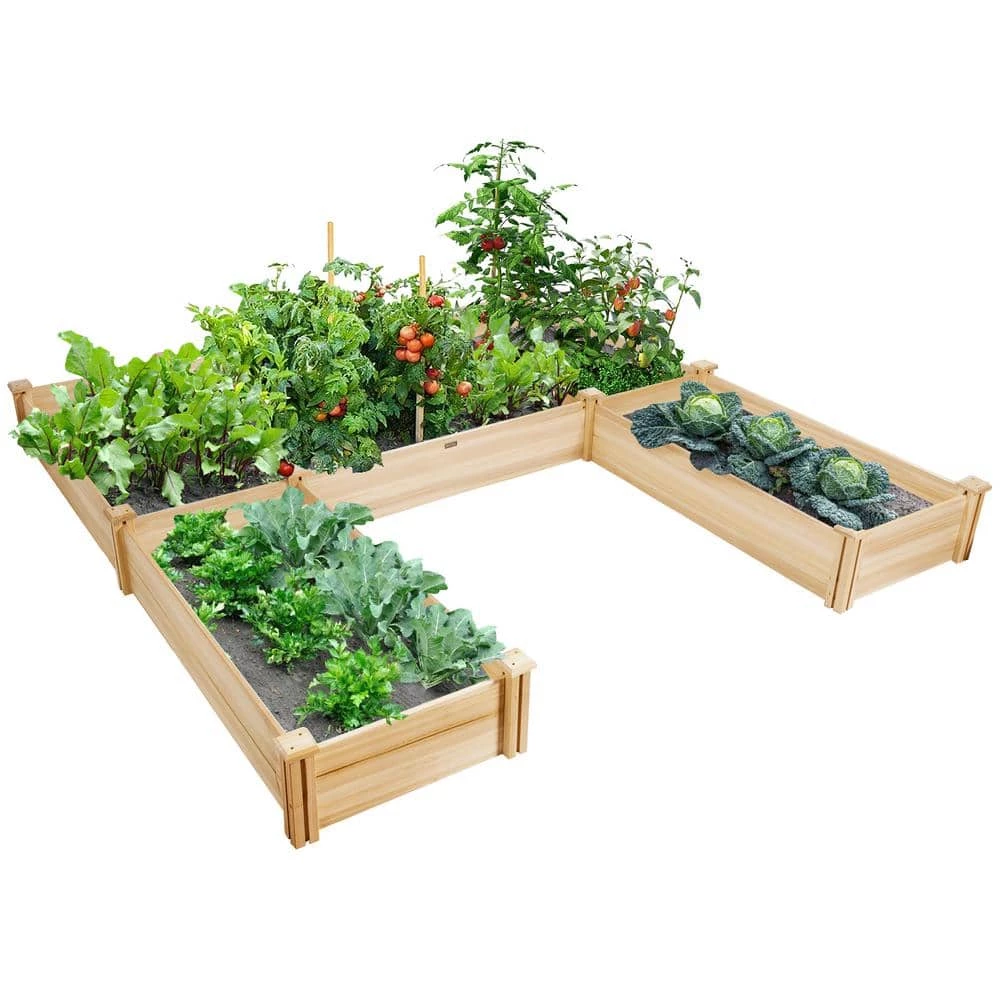 HONEY JOY 92.5 in. x 95 in. x 11 in. Natural Wood Planters Elevated Garden Bed - Image 4