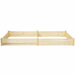 HONEY JOY 97 in. x 25 in. x 10 in. Oak Raised Garden Bed Planter Wooden Elevated Vegetable Flower Rectangular Kit Box