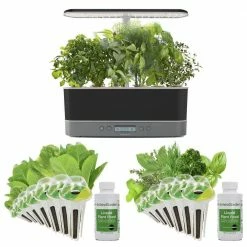 AeroGarden Harvest Elite Slim Bundle with Gourmet Herbs and Mixed Romaine Seed Pod Kits