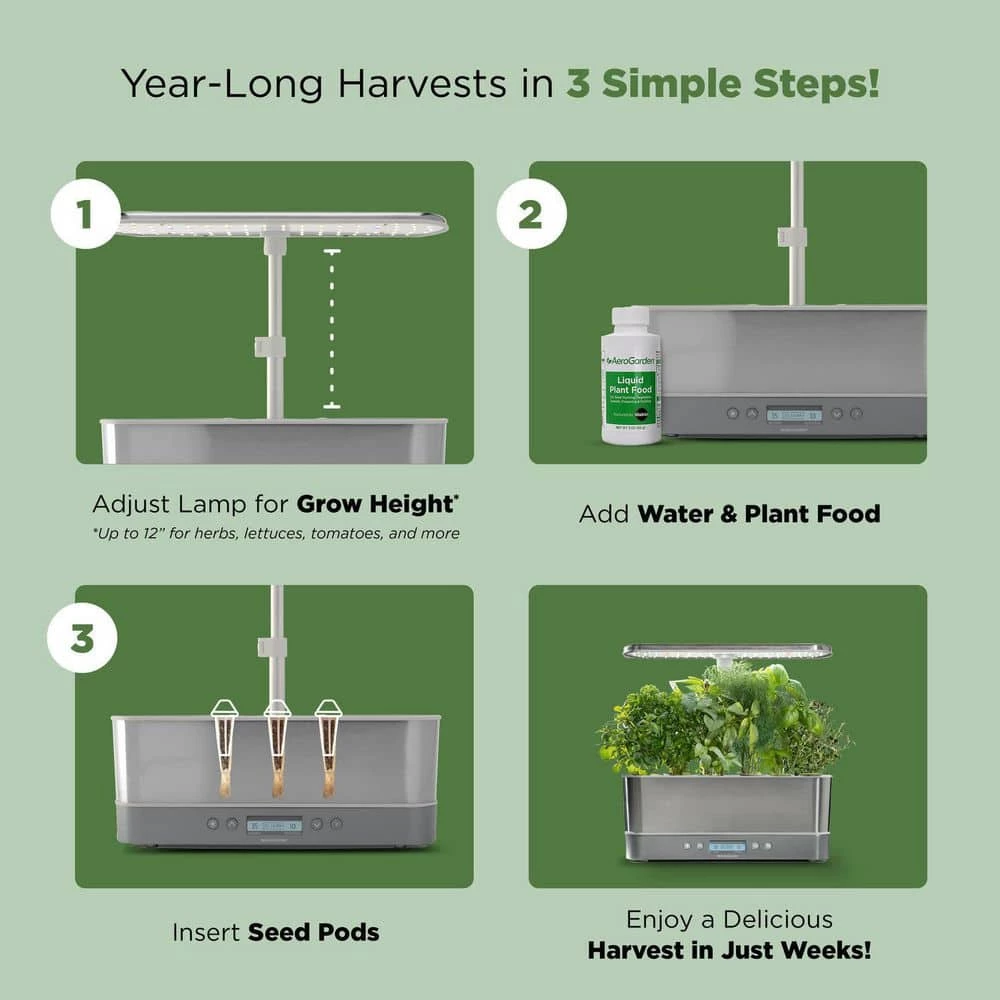 AeroGarden Harvest Elite Slim Bundle with Gourmet Herbs and Mixed Romaine Seed Pod Kits - Image 9