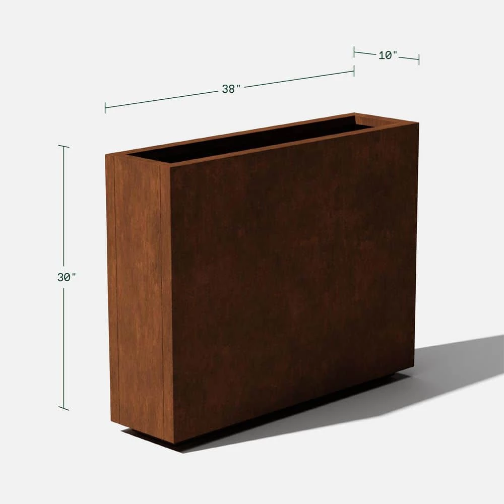 Veradek Rust Corten Span Medium Steel Metal Rectangular Planter - Image 8