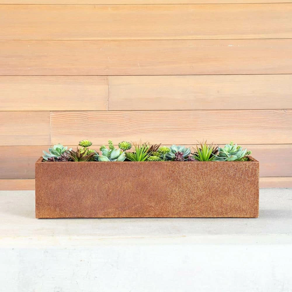 Veradek Trough 48 in. Rust Corten Steel Metal Window Box Planter - Image 9
