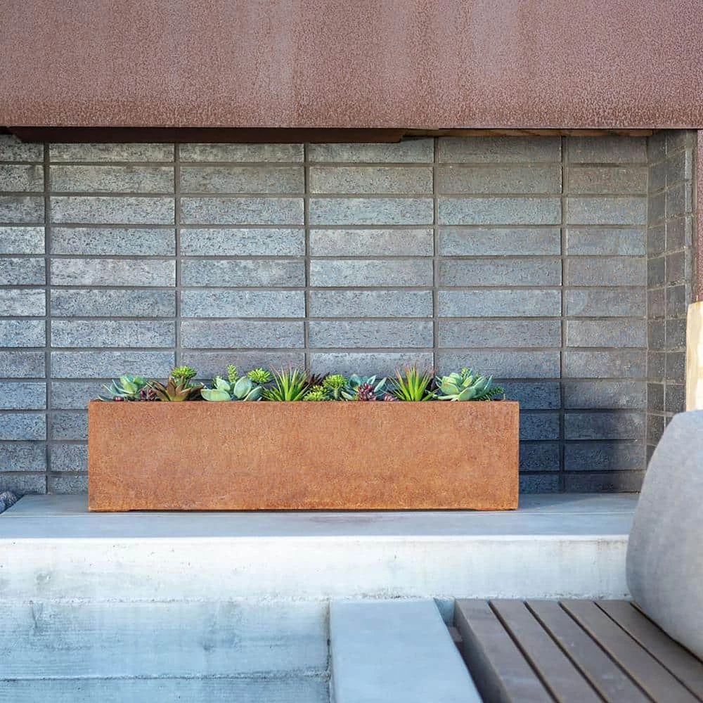 Veradek Trough 48 in. Rust Corten Steel Metal Window Box Planter - Image 8