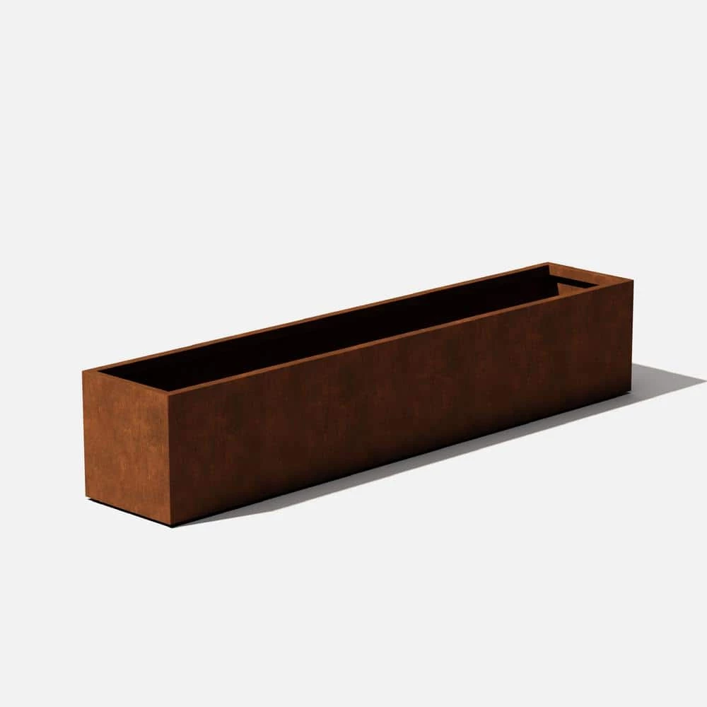 Veradek Trough 48 in. Rust Corten Steel Metal Window Box Planter