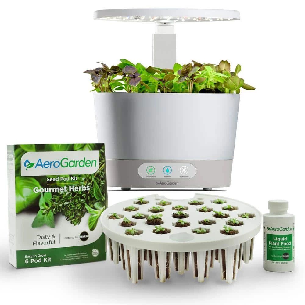AeroGarden Harvest 360, White with Seed Starting System Bundle